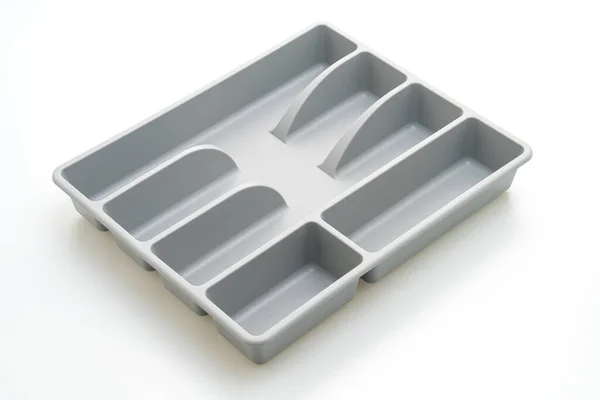 Caja Cocina Con Cubiertos Para Cucharas Tenedores Cuchillos Aislados Sobre —  Fotos de Stock