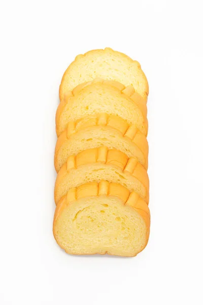 白を基調に切り分けたサツマイモのパン — ストック写真