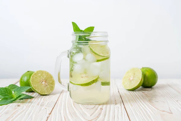 iced lime soda with mint - refreshing drink