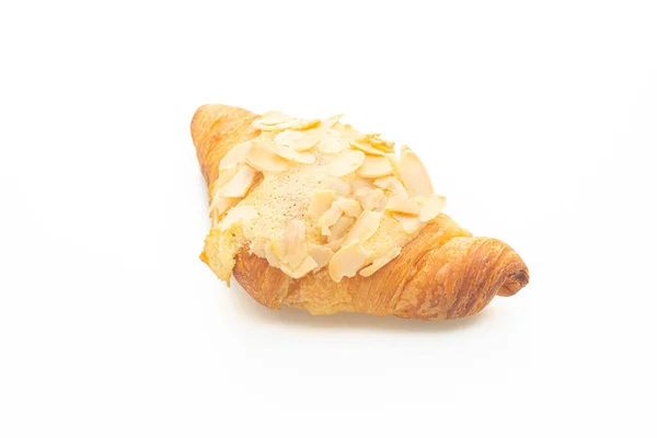 Croissant Cream Almonds Isolated White Background — Stock Photo, Image