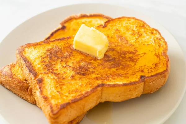 Französisch Mit Butter Und Honig Zum Frühstück — Stockfoto