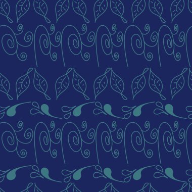 Vektör yaprak ve süsleme ile seamless modeli 
