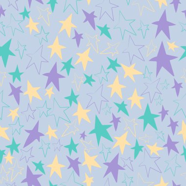Yıldızlı Kusursuz Vektör Deseni. 