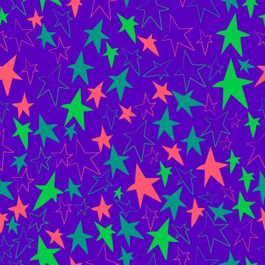 Yıldızlı Kusursuz Vektör Deseni. 