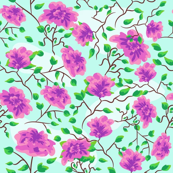 シームレスなベクトル花パターン. — ストックベクタ