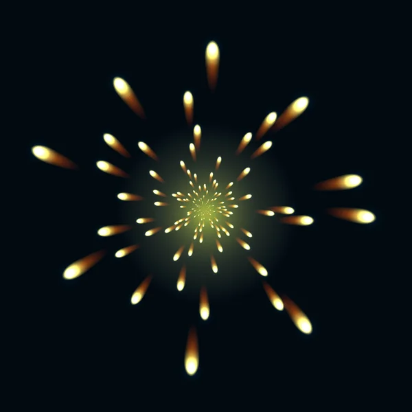 Feuerwerk, Lichteffekte isoliert und gruppiert. . — Stockvektor