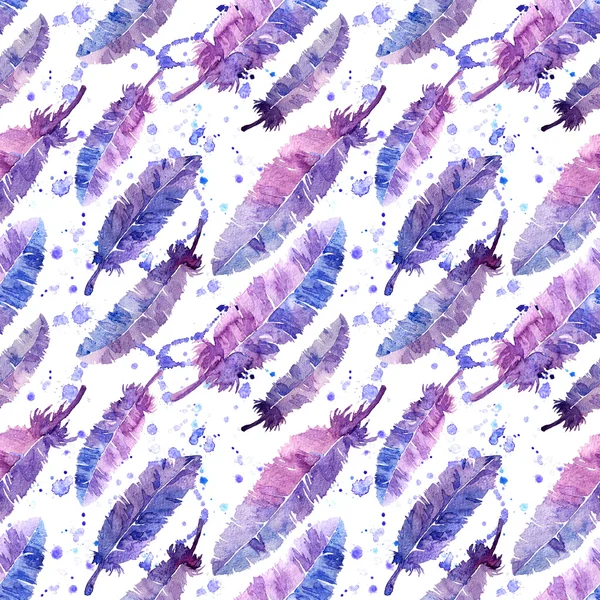 Watercolor pattern with feathers — Stock Photo © ivofet #82866988
