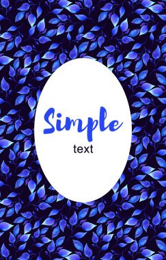 Mavi yaprak çerçeve tebrik kartı