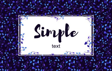 Mavi yaprak çerçeve tebrik kartı