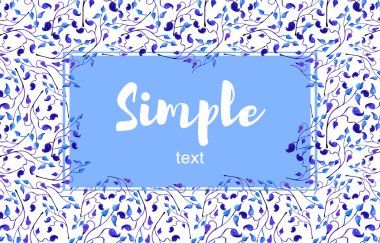 Mavi yaprak çerçeve tebrik kartı