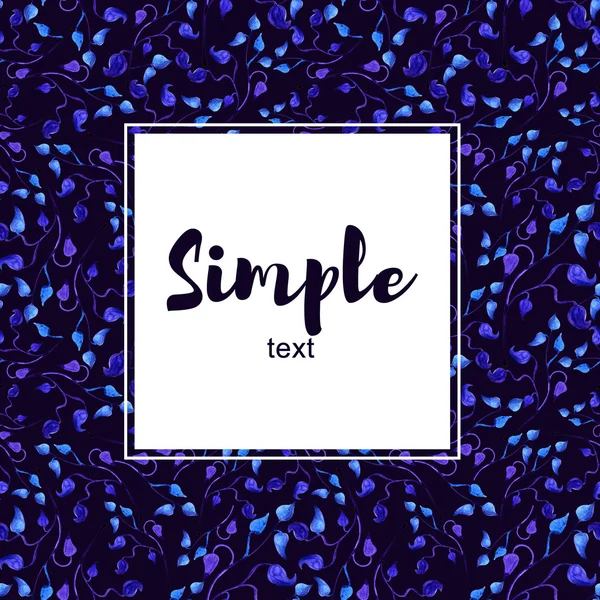 Mavi yaprak çerçeve tebrik kartı