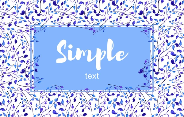 Mavi yaprak çerçeve tebrik kartı