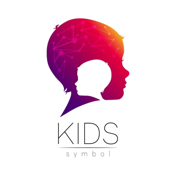 Kinder Logo Design Vektor Markenidentität vorgefertigtes Logo Kinder Schule Logo Company Brand Sign — Stockvektor