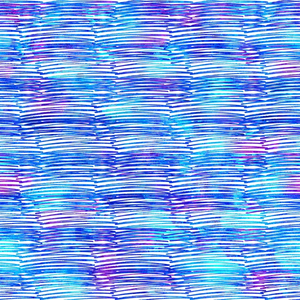 Naadloze patroon borstel strepen plaid. Blauwe kleur op witte achtergrond. Handgeschilderde grange textuur. Inkt geometrische elementen. Mode moderne stijl. Eindeloze fantasie geruite stof print. Waterverf — Stockfoto