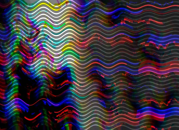 TV Geluid Glitch achtergrond Computer scherm fout Digitale pixel ruis abstract ontwerp Foto glitch Televisie signaal falen Gegevensverval Technisch probleem grunge wallpaper Kleurrijk geluid — Stockfoto