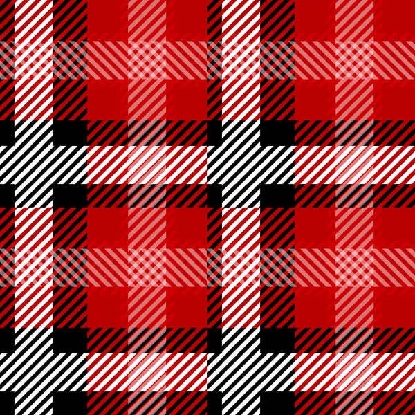 Vector Red Plaid Check Seamless Pattern in Geometric Abstract Style Divattervezéshez, School Teen Textile Classic Dress, Picnic Blanket, Retro Print Shirt — Stock Vector