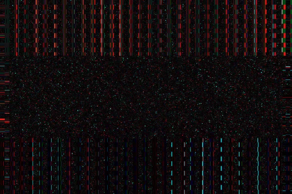 Glitch Noise fundo psicodélico Erro de tela de TV antiga Design abstrato de ruído de pixel digital. Falha fotográfica. O sinal da televisão falha. Problema técnico grunge papel de parede — Fotografia de Stock