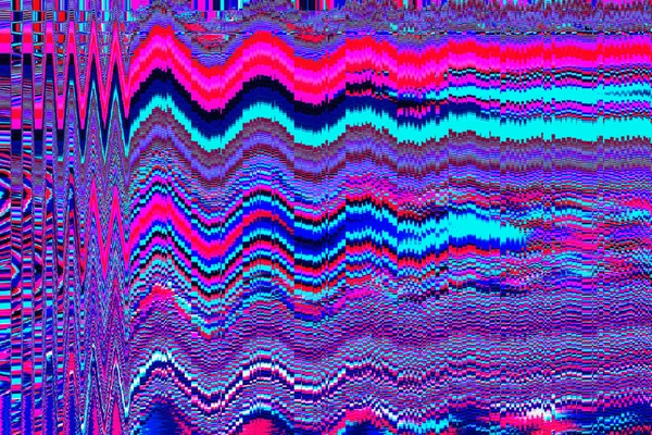 Fondo del universo Glitch Error de pantalla de TV antigua Diseño abstracto de ruido de píxeles digital Error de señal de televisión. Problema técnico papel pintado grunge. Ruido colorido — Foto de Stock