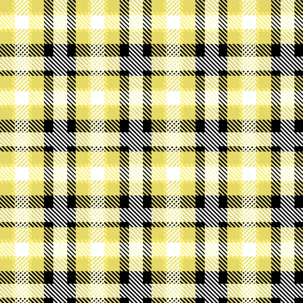 Vector Yellow Plaid Check Teen Seamless Pattern in Geometric Abstract Style Can be used for Summer Fashion Fabric Design, School Textile Classic Dress, Picnic Blanket, Retro Print Girly Shirt — 스톡 벡터