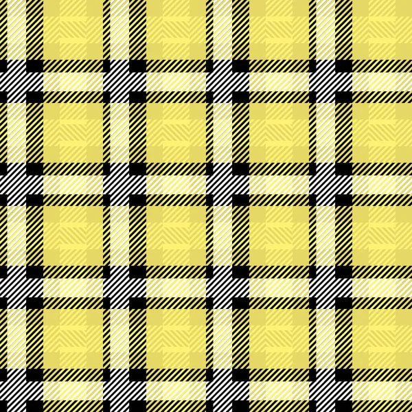 Vector Yellow Plaid Check Teen Seamless Pattern in Geometric Abstract Style Can be used for Summer Fashion Fabric Design, School Textile Classic Dress, Picnic Blanket, Retro Print Girly Shirt — 스톡 벡터