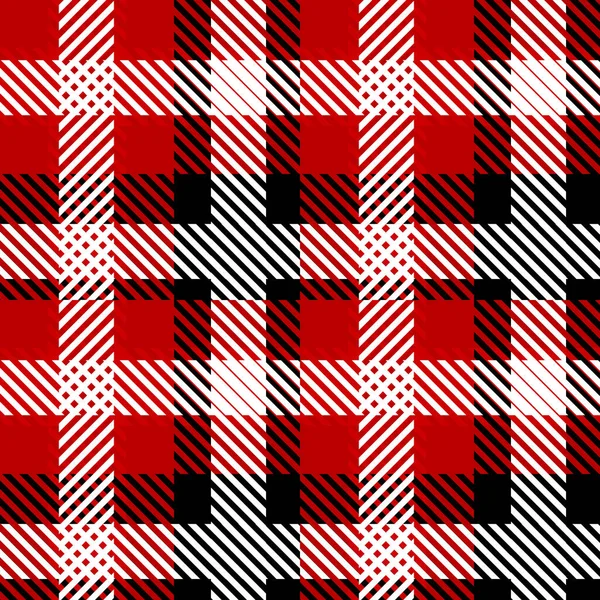 Vector Red Plaid Check Seamless Pattern in Geometric Abstract Style Divattervezéshez, School Teen Textile Classic Dress, Picnic Blanket, Retro Print Shirt — Stock Vector