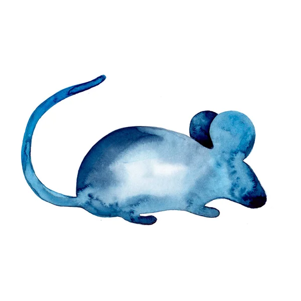 Mouse aquarela pintado à mão ilustração isolado no fundo branco animal — Fotografia de Stock