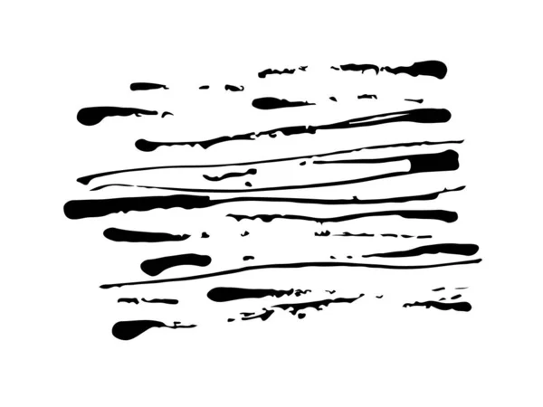 Vector Abstract Stripe Brush Stroke Hand Drawn Texture in Black Color Sketch Simple Pattern isolated on White Background Line Shape — Stock Vector