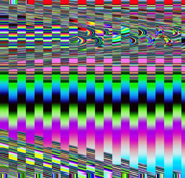 Glitch psychedelic Photo Noise background. Old TV screen error. Digital pixel noise abstract design. Television signal fail. Technical problem grunge wallpaper. Colorful Glitched — Stock Photo, Image