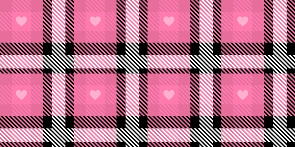 Vector Pink Plaid Check Seamless Pattern in Geometric Abstract Style Μπορεί να χρησιμοποιηθεί για Girly Fashion Fabric Design, School Teen Textile Classic Dress, Picnic Blanket, Retro Print Shirt και Wrapping — Διανυσματικό Αρχείο