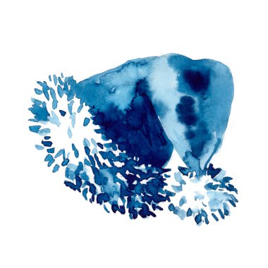 Noel Baba şapkası suluboya illüstrasyon Noel Kış Sembolü XMAS Tatilleri