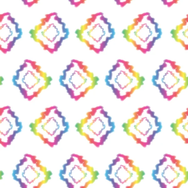 Hippie Tie Dye Rhombus Rainbow LGBT bezešvý vzor v abstraktním stylu pozadí. Barevná shiborská psychedelická textura s kosočtvercovým tvarem — Stock fotografie