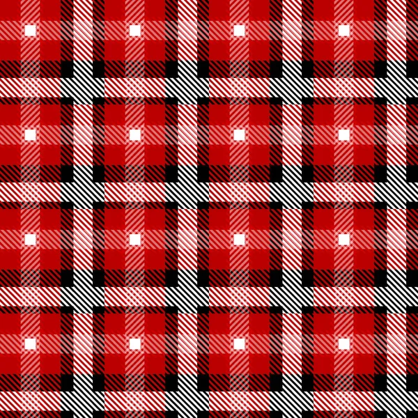 Vector Red Plaid Check Seamless Pattern in Geometric Abstract Style Can be used for Fashion Fabric Design, School Teen Textile Classic Dress, Picnic Blanket, Retro Print Shirt — Stock Vector