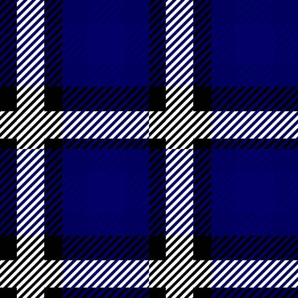 Patrón inconsútil de verificación de color azul a cuadros vectoriales en estilo abstracto geométrico se puede utilizar para el diseño de tela de moda adolescente, vestido clásico textil, manta de picnic, camisa de impresión retro y textura de fondo — Vector de stock