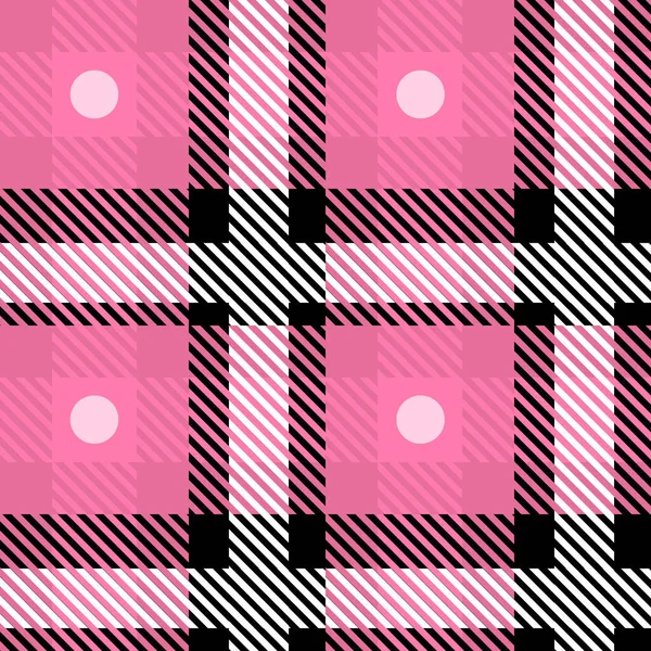 Vector Pink Plaid Check naadloos patroon in geometrische abstracte stijl Kan worden gebruikt voor Girly Fashion Fabric Design, School Tiener Textiel Klassieke Jurk, picknick deken, Retro Print Shirt en Wrapping — Stockvector