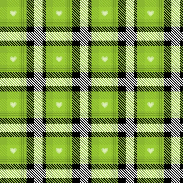 Vector Green Plaid Check Seamless Pattern in Geometric Abstract Style Can be used for Fashion Fabric Design, School Teen Textile Classic Dress, Picnic Blanket, Retro Print Shirt — 스톡 벡터