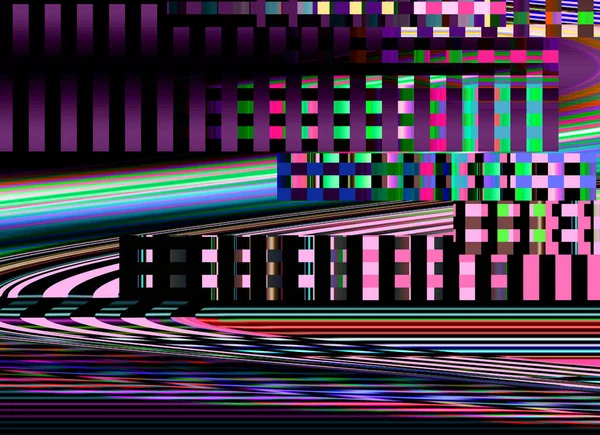 Glitch fundo digital Grunge Erro de tela do computador Retro pixel noise abstract design Foto glitch. O sinal da televisão falha. Decadência dos dados. Problema técnico com ruído colorido — Fotografia de Stock