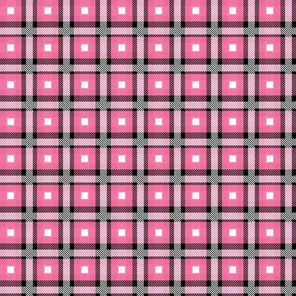Vector rosa kariertes nahtloses Muster in geometrisch abstraktem Stil kann für Girly Fashion Stoffdesign, Schule Teen Textile klassisches Kleid, Picknickdecke, Retro Print Shirt und Verpackung verwendet werden — Stockvektor