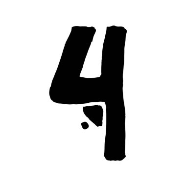 Afrika Kültür Vektörü, Siyah Renk, Whute Fonu 'nda izole edildi. Dört Dört Dört Sembol. Afro harfli Afrika Yazı Tipi. Vintage Cool Yazı tipi