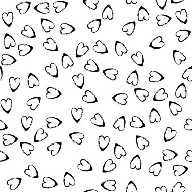 Taşıyıcı Fırça Kalbi Kusursuz Sevgi Grange Minimalist Tasarımı Siyah Renkli. Çocuklar için Modern Grung Kolajı Kumaş ve Tekstil