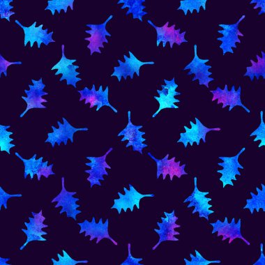 XMAS Suluboya Noktası Mavi Renkli Kusursuz Desen. El boyaması köknar ağacı arkaplanı veya Süs, Paketleme veya Noel Hediyesi için duvar kağıdı