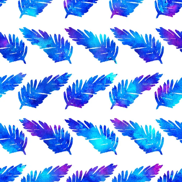 XMAS Aquarell Branch Pine Tree Nahtloses Muster in blauer Farbe. Handgemalte Floral Branches Tannenbaum Hintergrund oder Tapete für Ornament, Verpackung oder Weihnachtsgeschenk — Stockfoto