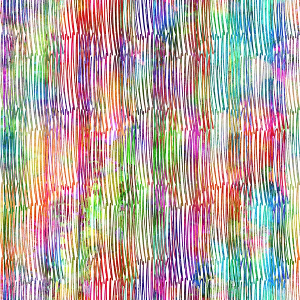 Brush Stroke Line Stripe Geometric Grung Pattern Seamless in Rainbow Color Background. Gunge Collage Watercolor Texture for Teen and School Kids Fabric Prints Grange Design with lines — 스톡 사진
