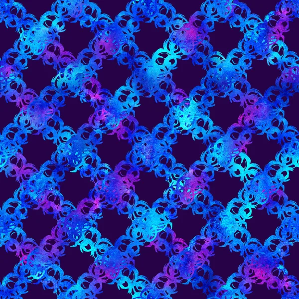 Aquarell Nahtloses Muster Pinselstreifen elegantes Aquarell geometrische Musterillustration Handgemalt auf dunkelblauem Hintergrund — Stockfoto