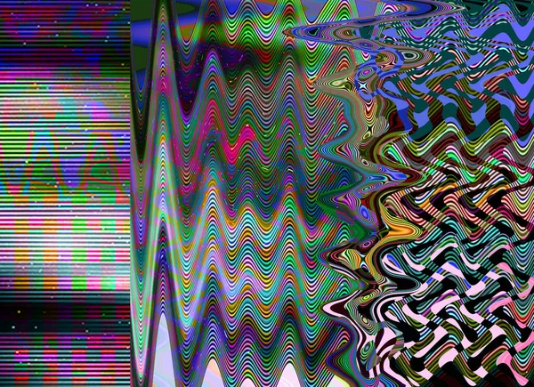 Glitch background Komputer ekran błąd Digital pixel noise abstrakcyjny design Zdjęcie usterka Sygnał telewizyjny awaria Rozpad danych Problem techniczny grunge tapety Kolorowy hałas — Zdjęcie stockowe