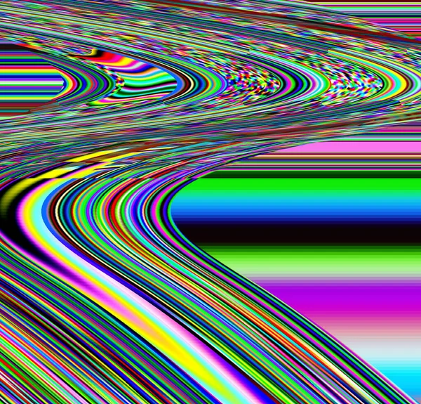 Glitch psychedelic Photo Noise background. Old TV screen error. Digital pixel noise abstract design. Television signal fail. Technical problem grunge wallpaper. Colorful Glitched — Stock Photo, Image