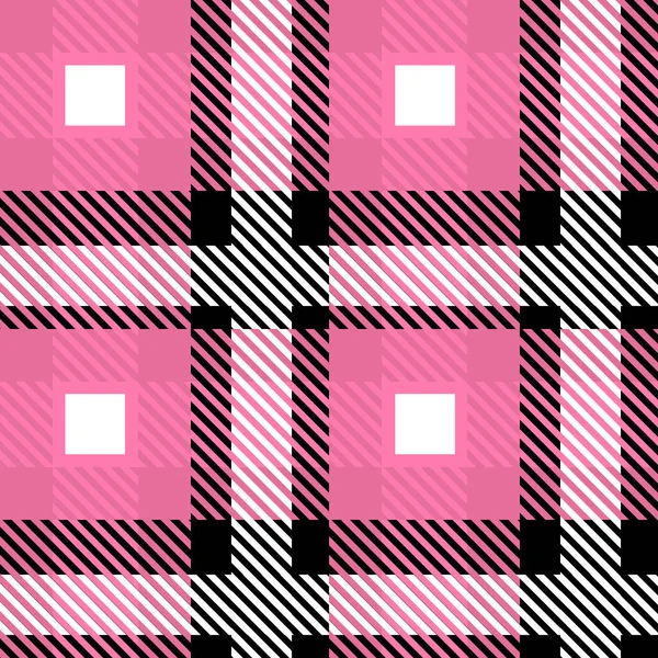 Vector rosa kariertes nahtloses Muster in geometrisch abstraktem Stil kann für Girly Fashion Stoffdesign, Schule Teen Textile klassisches Kleid, Picknickdecke, Retro Print Shirt und Verpackung verwendet werden — Stockvektor