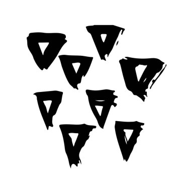 Üçgen Vektör Soyut Fırça El Çizimi Siyah Renk Çizimi Basit Desen Beyaz Arkaplan Vuruşu Şeklinde izole edilmiş Geometrik Desen