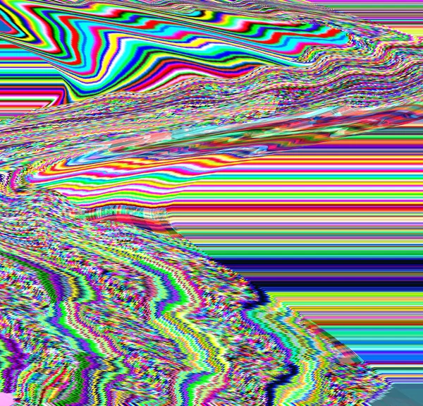 Glitch psychedelische achtergrond. Oude tv-schermfout. Digitaal pixel noise abstract design. Fotostoring. Televisie signaal faalt. Technisch probleem grunge behang. Kleurrijk lawaai — Stockfoto
