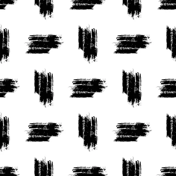 Vector Brush Seamless Pattern Grange Diseño geométrico minimalista en color negro. Fondo Grung Collage moderno para tela y textil para niños — Archivo Imágenes Vectoriales