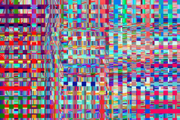 Glitch sfondo psichedelico Vecchio errore schermo TV Disegno astratto rumore pixel digitale Foto glitch Segnale televisivo non riescono. problema tecnico grunge carta da parati. Rumori colorati — Foto Stock